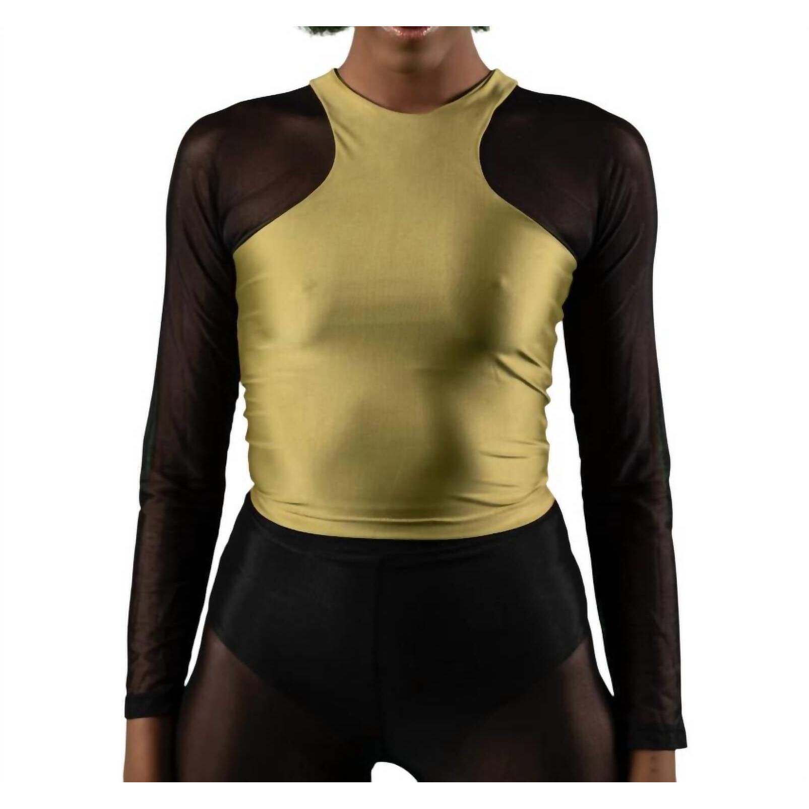 New Bela Brand Racer Back Long Sleeve Top In Pistachio